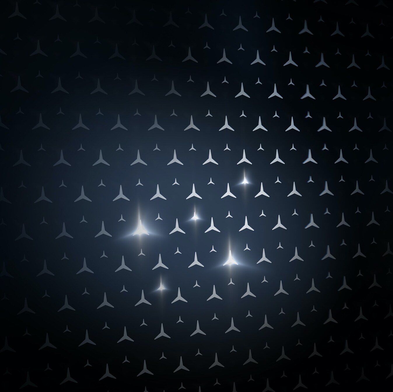 Illuminated Mercedes-Benz stars