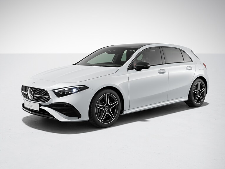 The exterior of the Mercedes-Benz A-Class Hatchback with the Night package.