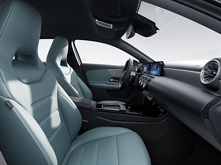 The interior of the A-Class Hatchback from Mercedes-Benz with the AMG Line equipment line.