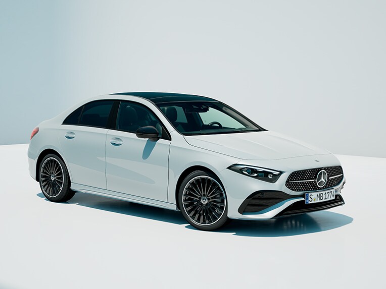 Front view of the Mercedes-Benz A-Class Saloon.