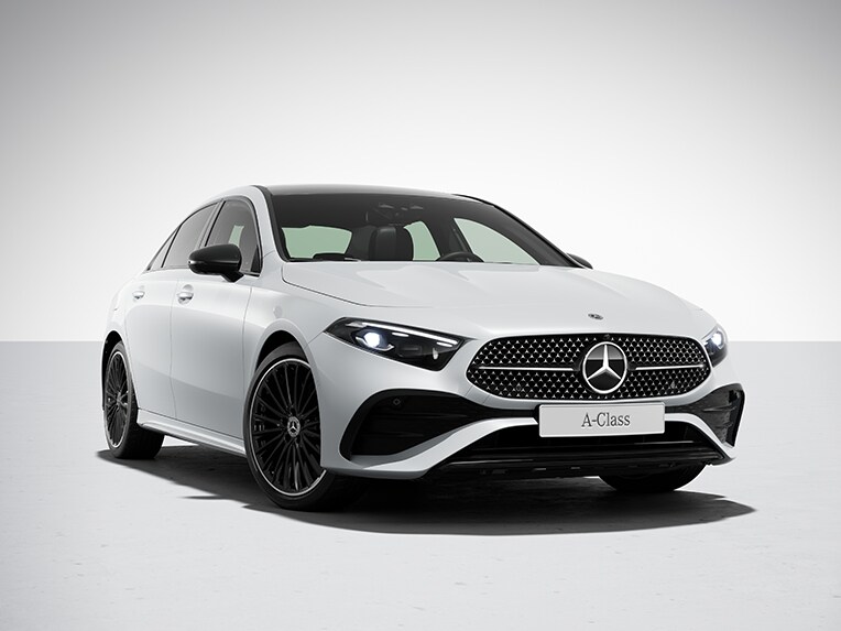 The exterior of the Mercedes-Benz A-Class Saloon with Night package.