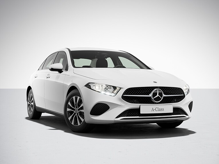 The exterior of the Mercedes-Benz A-Class Saloon with standard equipment.