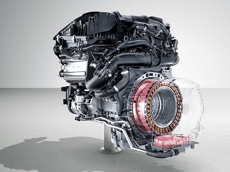 The engine of the Mercedes-Benz C-Class Saloon.