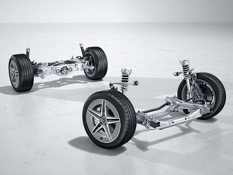 The suspension of the Mercedes-Benz C-Class Saloon.