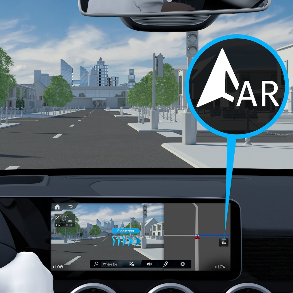 How Digital Extra: MBUX Augmented Reality for Navigation works in the Mercedes-Benz CLA Coupé.