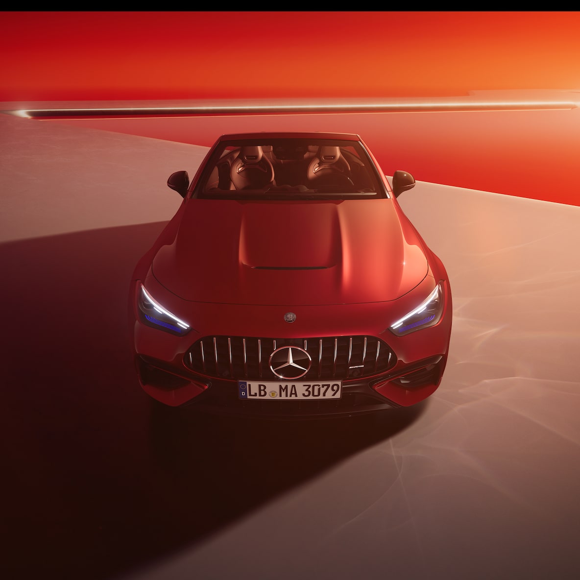 Front view of the Mercedes-AMG CLE 53 4MATIC+ Cabriolet.