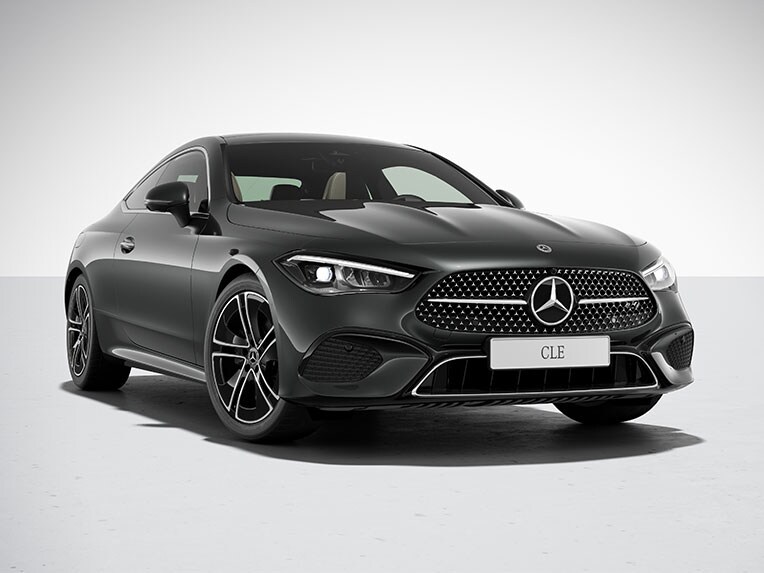 A detailed view of the CLE Coupé luxury car from Mercedes-Benz.