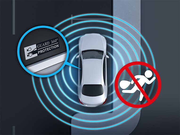 The GUARD 360° vehicle protection of the Mercedes-Benz E-Class Coupé.