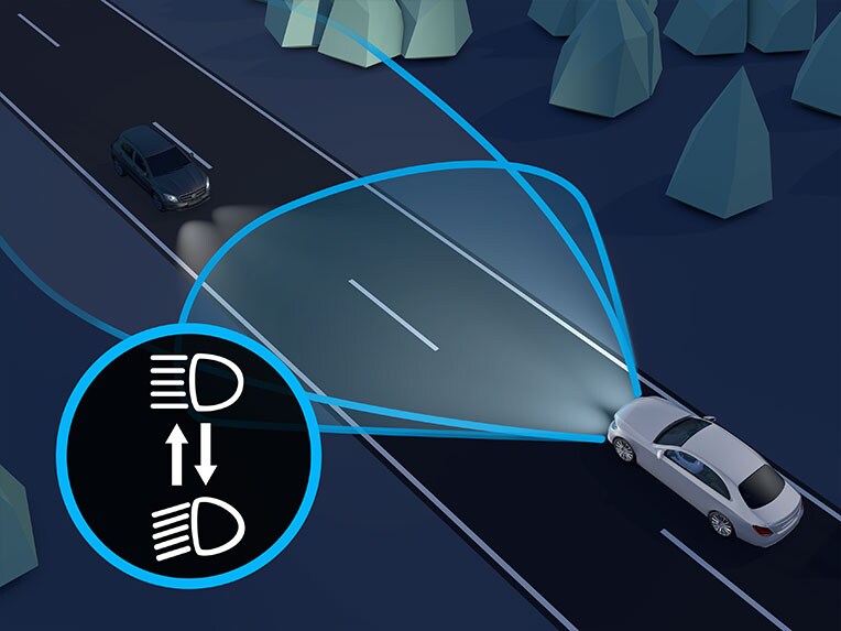 Adaptive Highbeam Assist in the new EQB from Mercedes Benz.