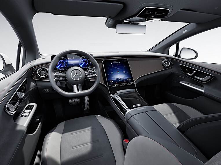 The EQE Saloon from Mercedes-EQ with AMG Line interior.