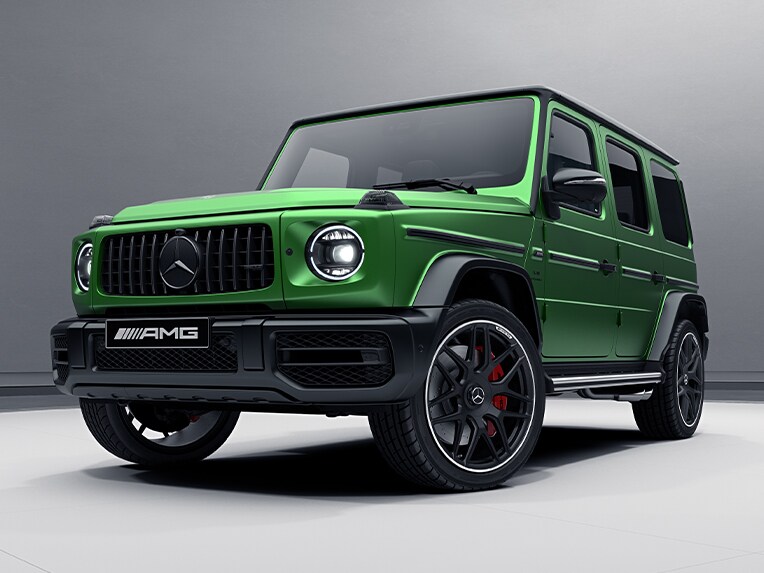 The exterior view of the Mercedes-AMG G-Class with Night Package.