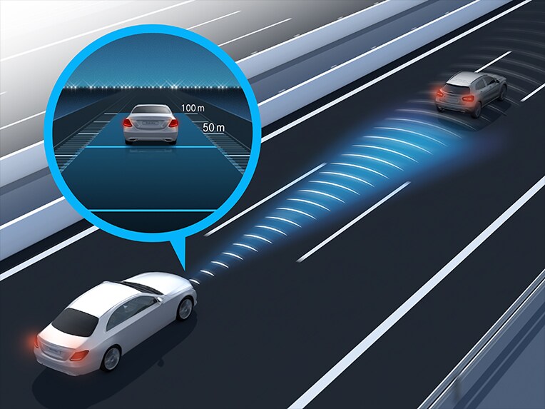 Active Distance Assist DISTRONIC in the new Mercedes-Benz GLA.