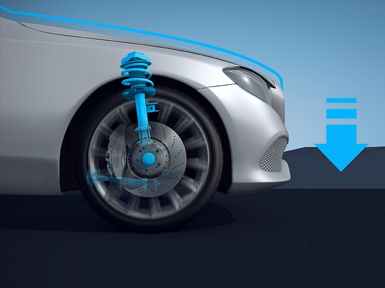 The lowered comfort suspension of the Mercedes-Benz GLA.