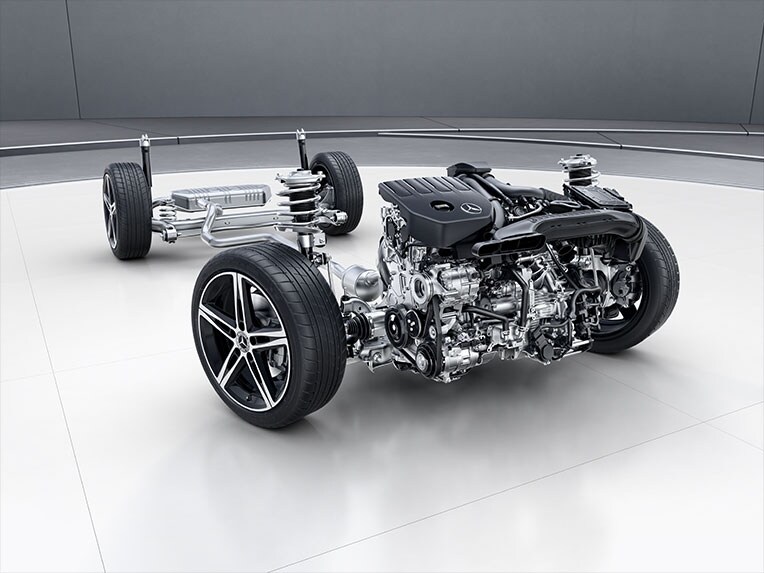 The comfort suspension of the new Mercedes-Benz GLB.