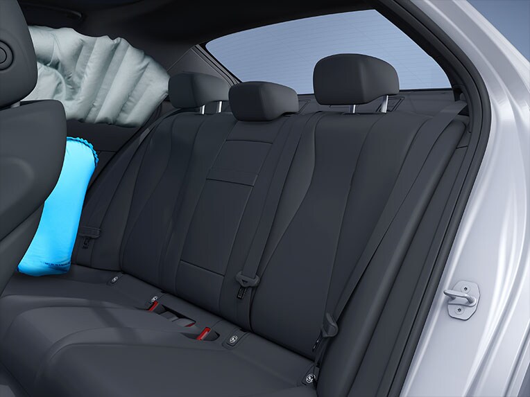 Illustration showing the sidebags in the rear of the new Mercedes-Benz GLB.