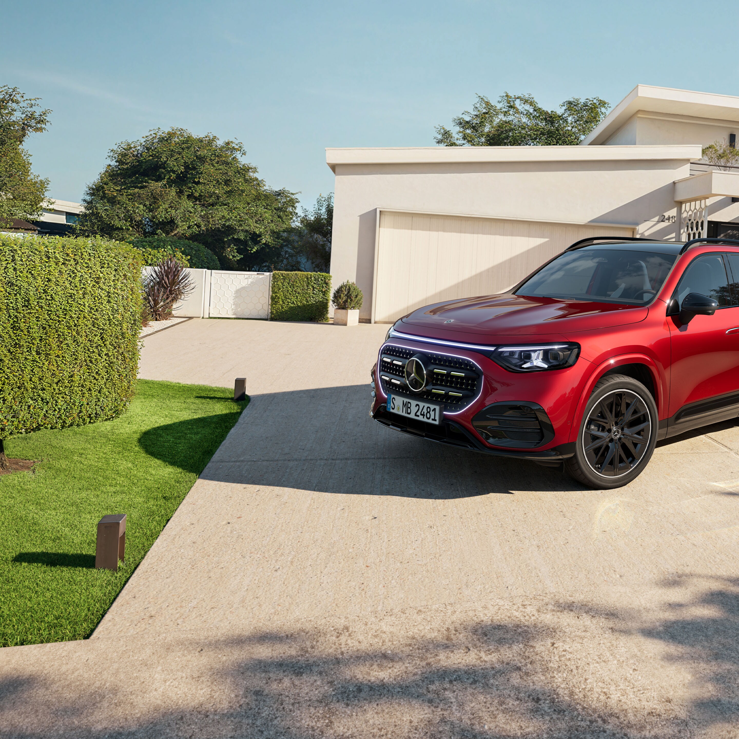 The exterior of the new GLB from Mercedes-Benz.