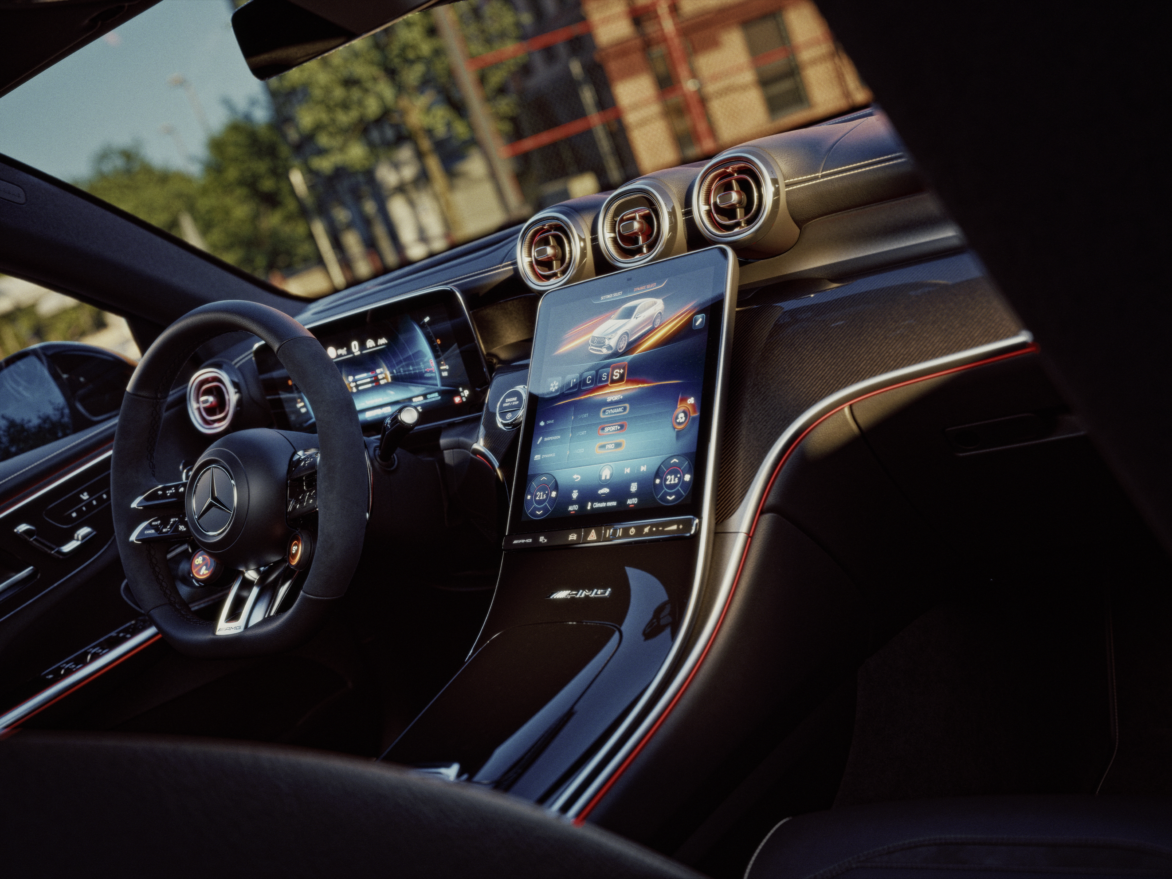 Interior | GLC | Mercedes-AMG The interior of new Mercedes-AMG GLC Coupé.