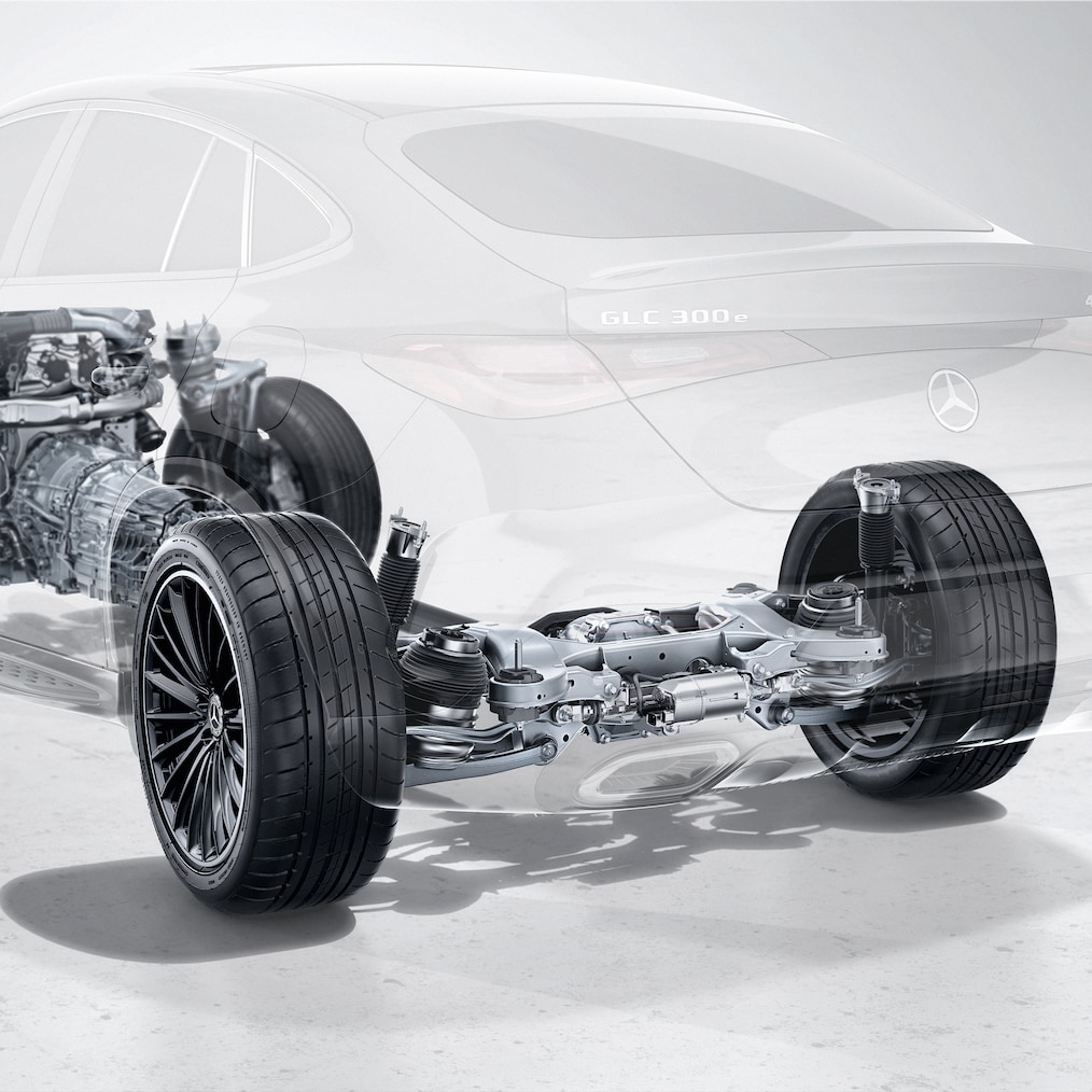 The chassis of the Mercedes-Benz GLC.
