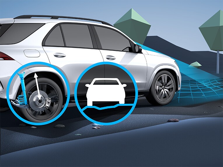 An illustration of E-ACTIVE BODY CONTROL.
