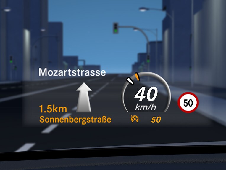 The head-up display in the Mercedes-Maybach GLS.