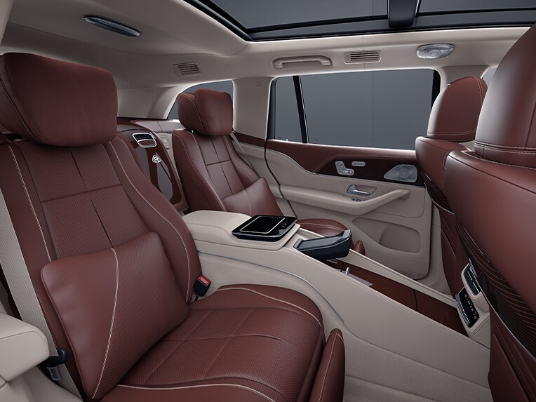 The rear of the Mercedes-Maybach GLS with MANUFAKTUR Leather Package.
