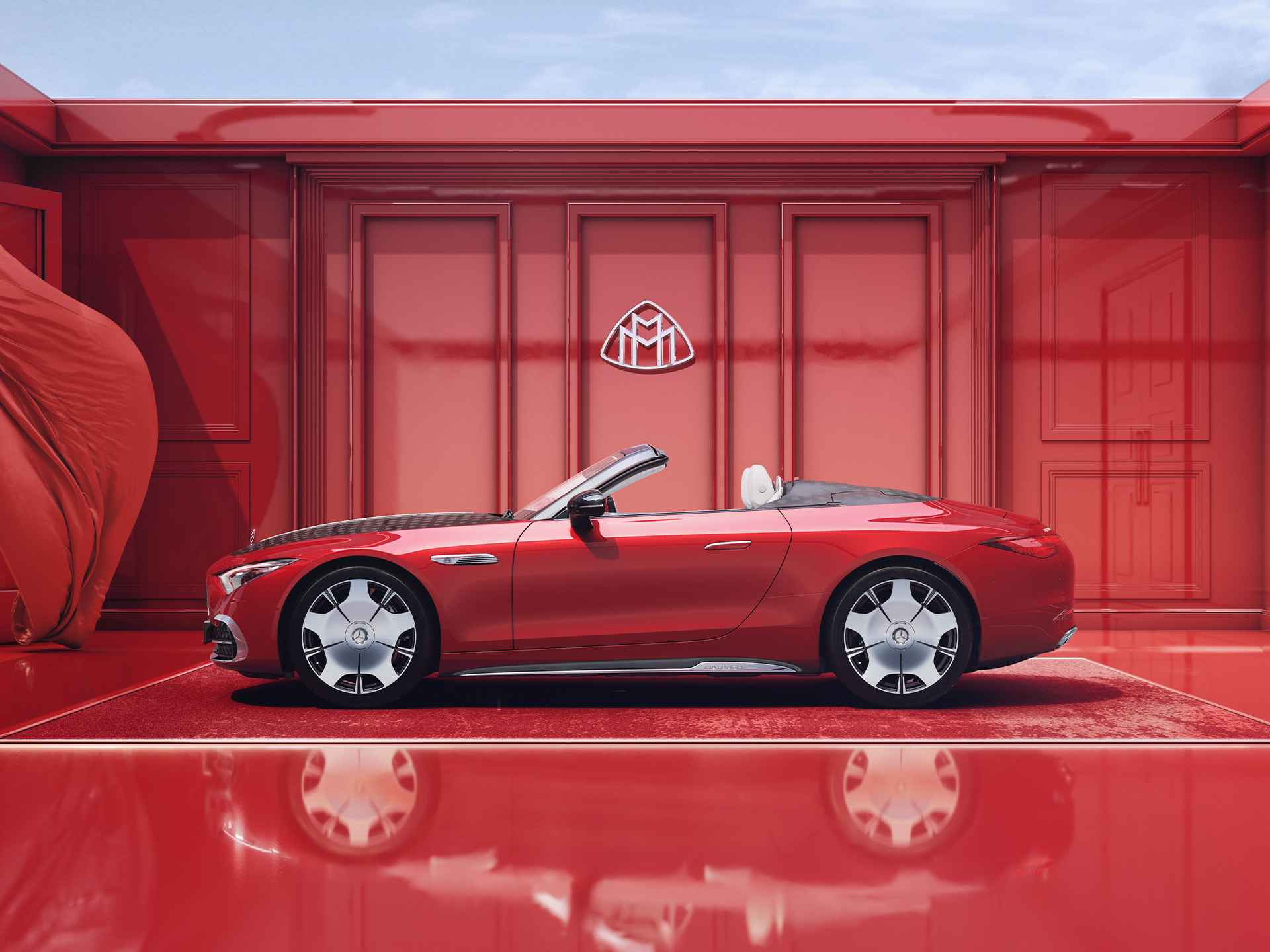 SL 680 | Trademark | Mercedes-Maybach Side view of the Mercedes-Maybach SL 680.