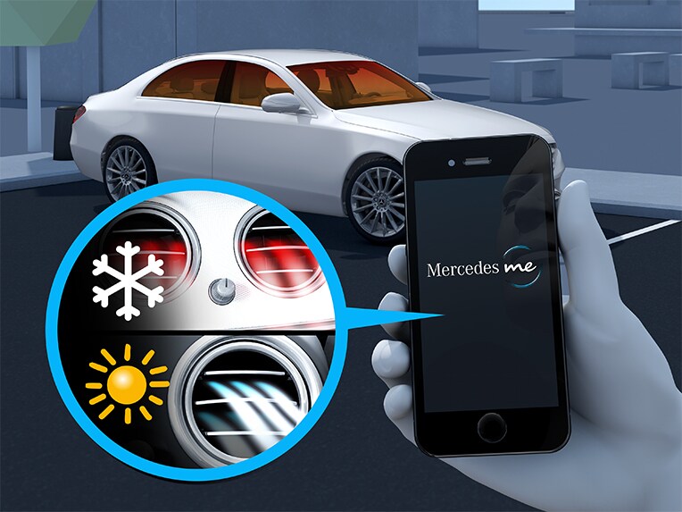 Pre-entry climate control of the Mercedes-Maybach EQS SUV.