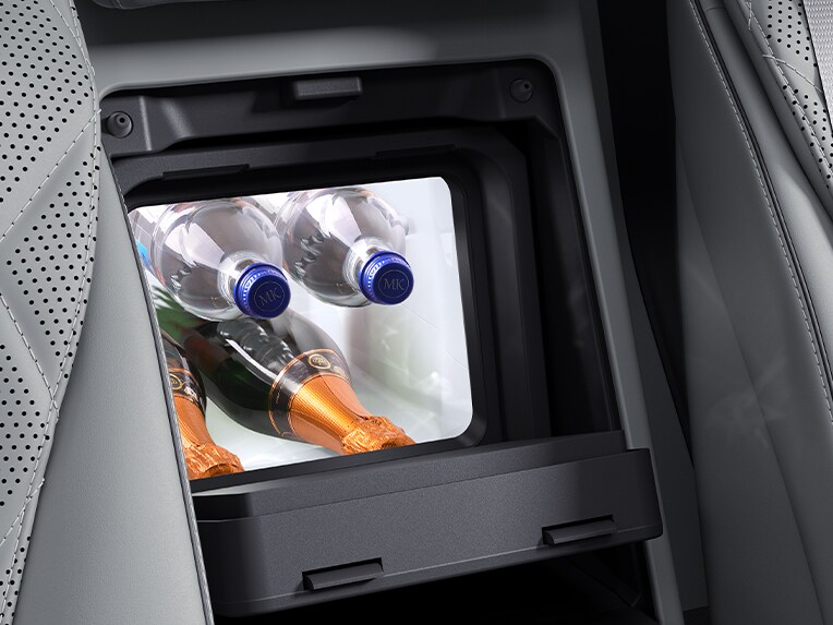 The refrigerated compartment in the Mercedes-Benz S-Class Saloon.