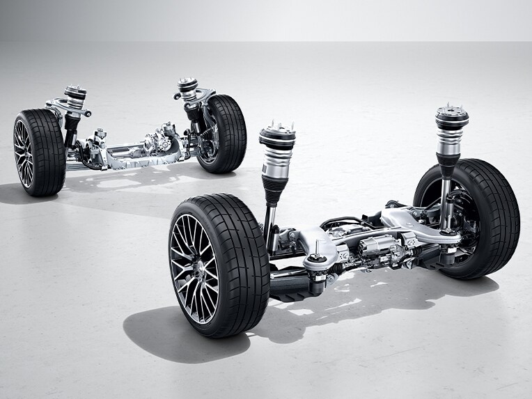 The AIRMATIC air suspension in the Mercedes-Benz S-Class Saloon.