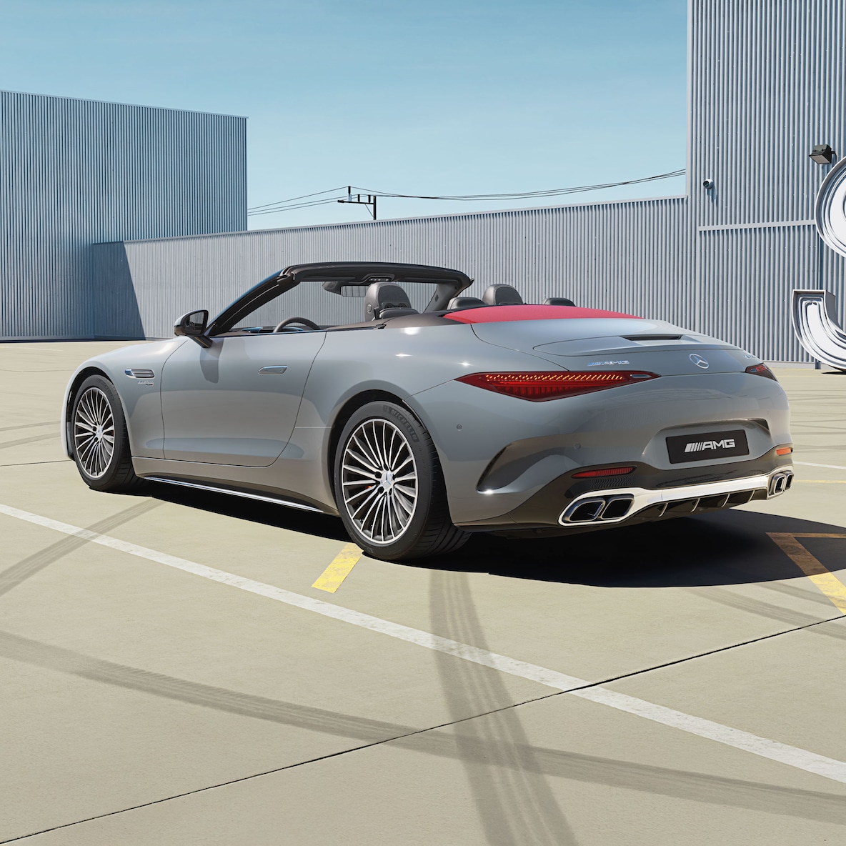 Side view of the exterior of the Mercedes-AMG SL Roadster.