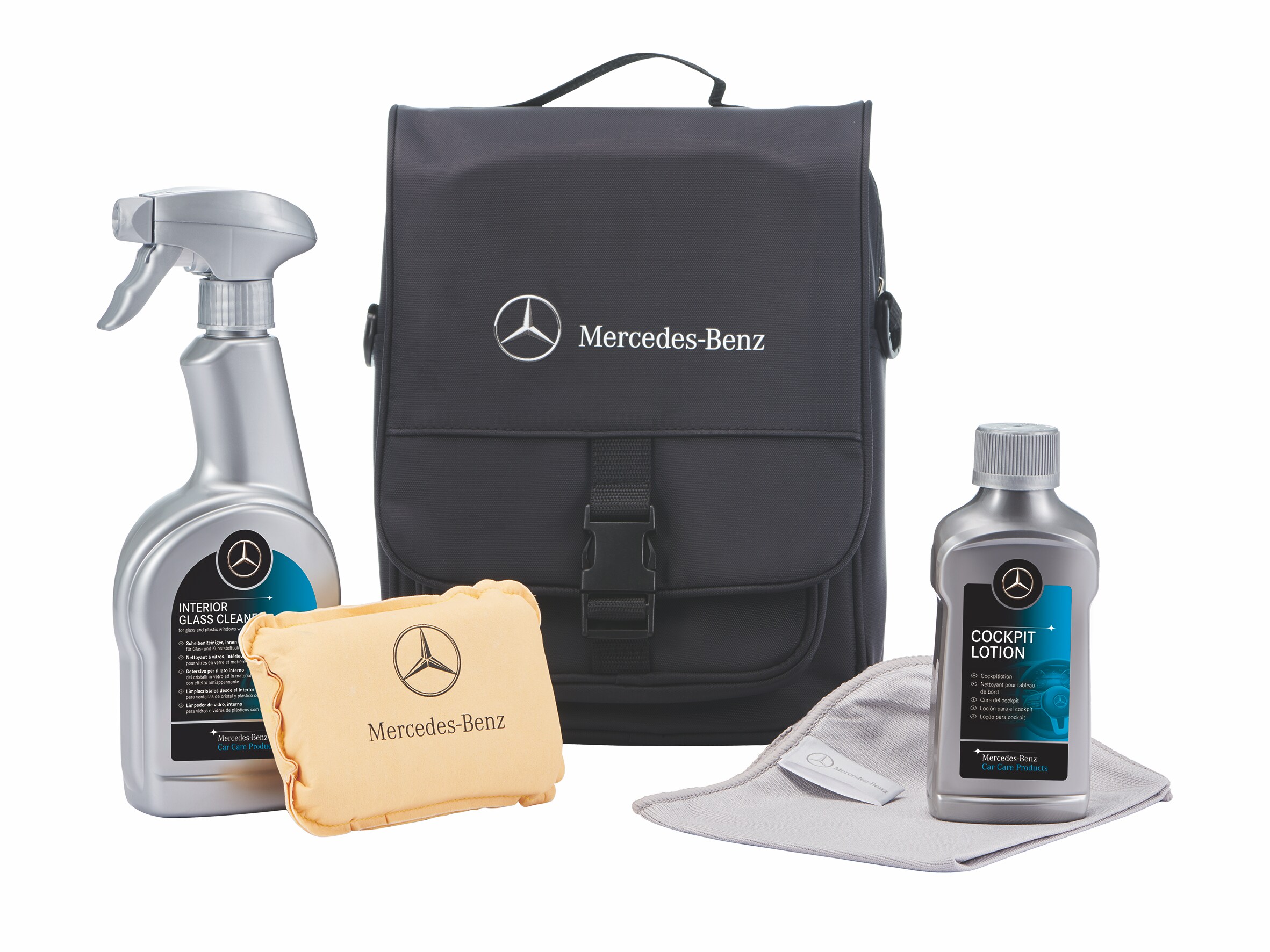 Mercedes-Benz interior car care kit.