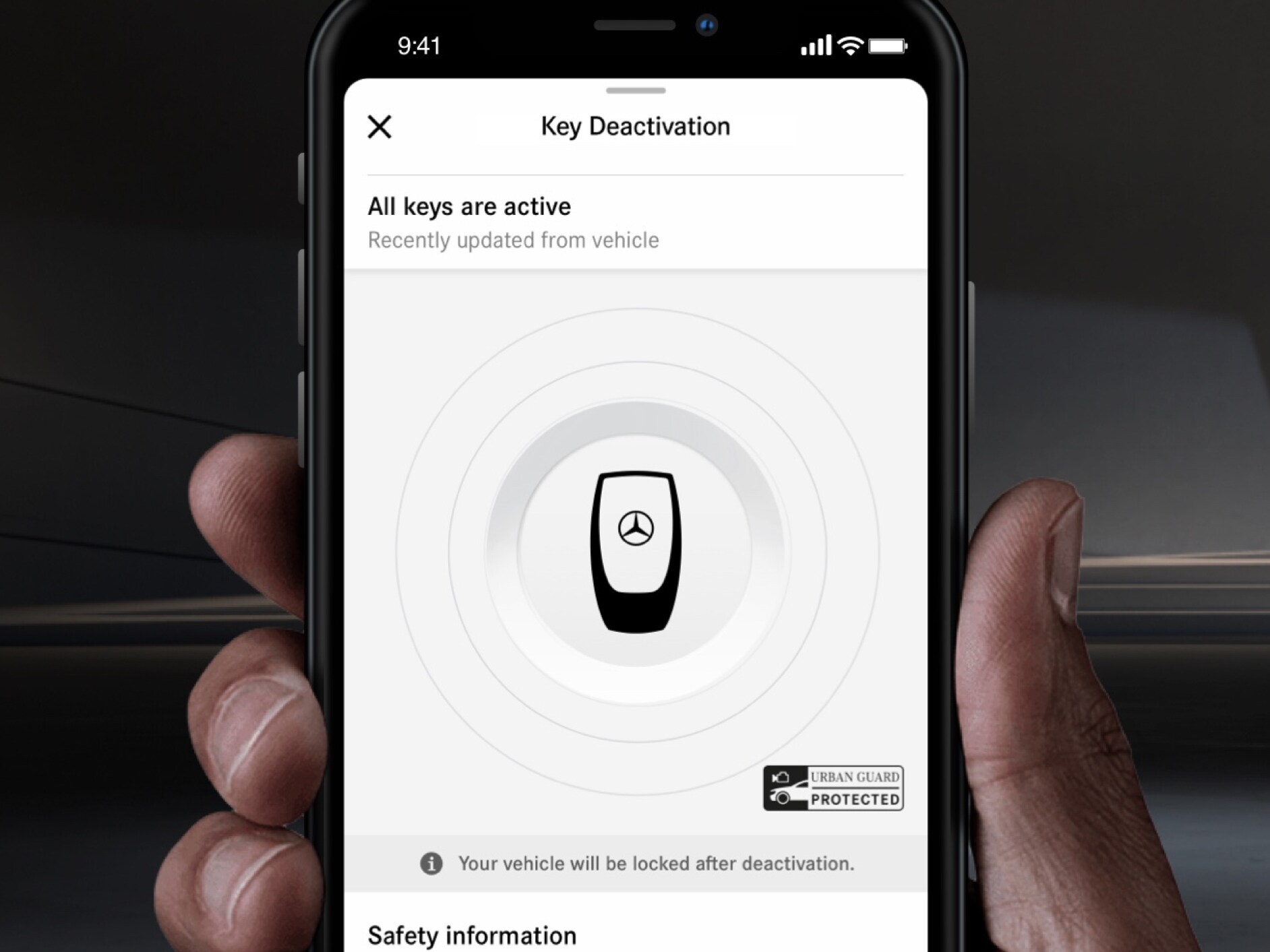 The menu of the Emergency Key Deactivation Digital Extra is displayed here on a smartphone.