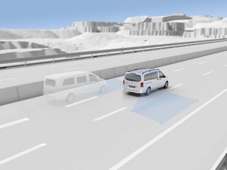 Blind Spot Assist can help prevent accidents when changing lanes or reversing by emitting visual and audible warnings.
