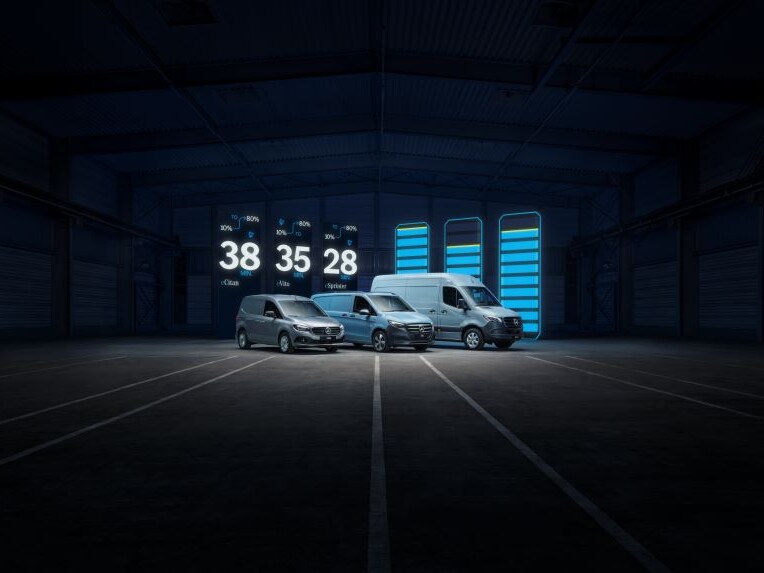 The Mercedes-Benz eVito Panel Van charging.
