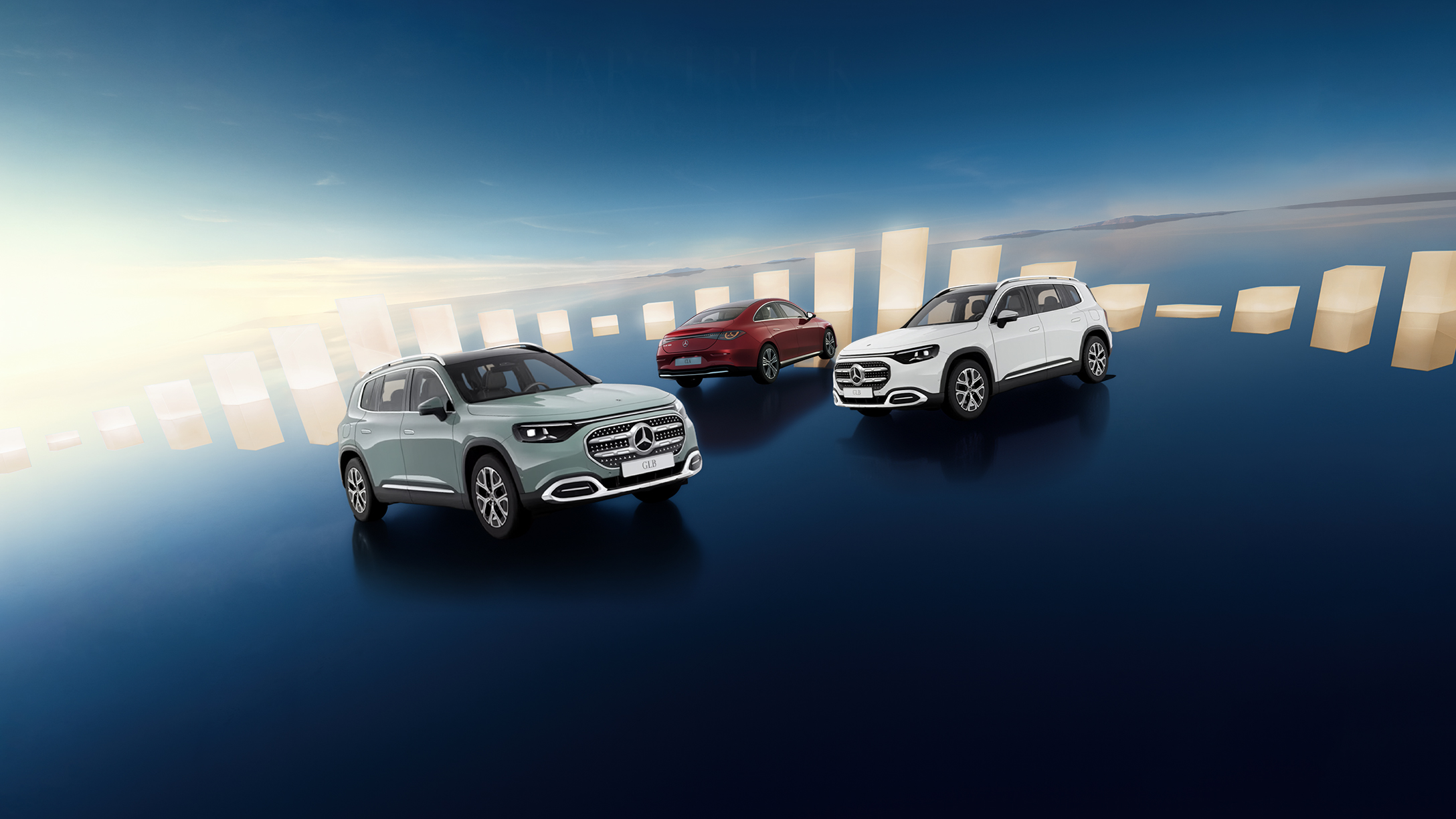 Promotional featuring a range of Mercedes-Benz electric SUVs