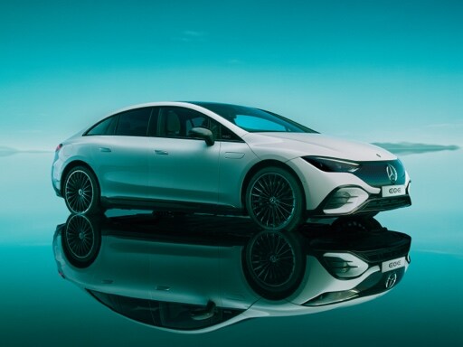 The photo shows the EQE from Mercedes-EQ.